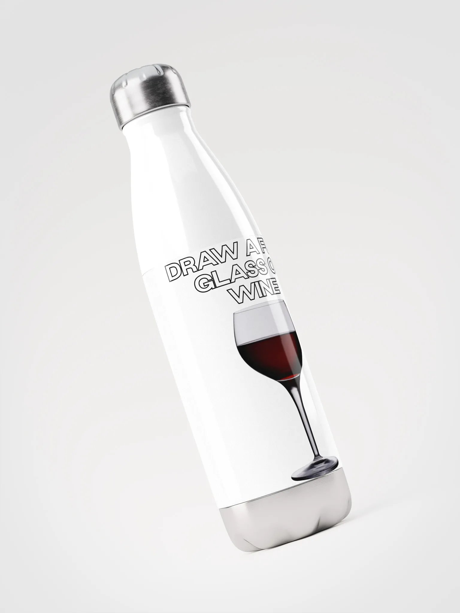 Draw a Full Glass of Wine Water Bottle product image (3)