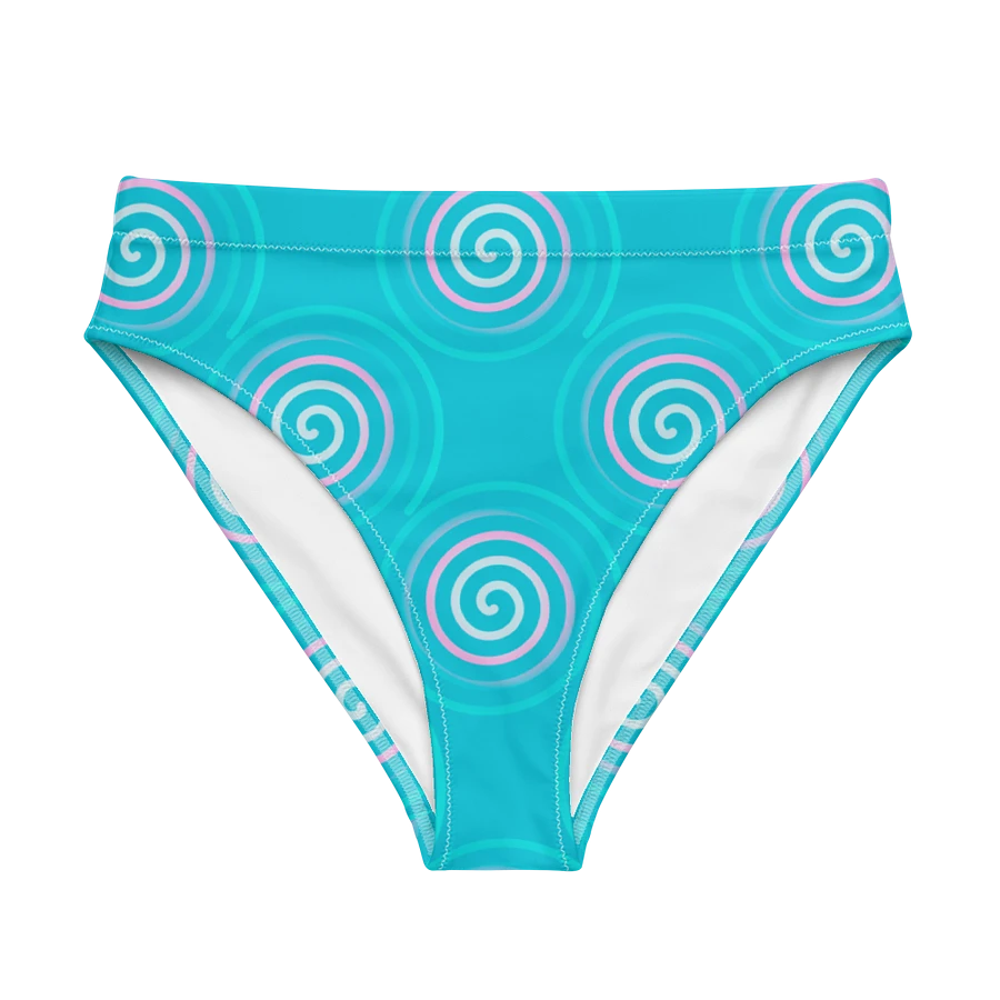 Beautiful Minimalist Ocean Swirl Pattern High Waisted Bikini Bottom product image (7)