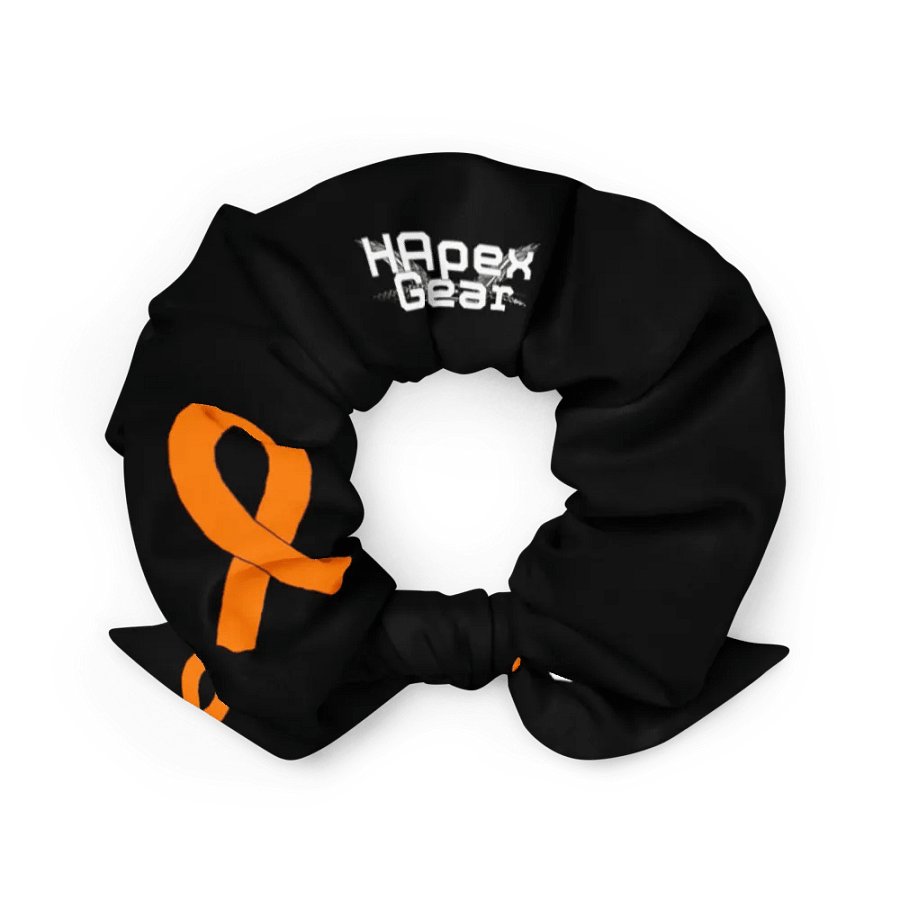 White HApex Gear White Logo Cancer Awareness Orange Ribbon. Black Scrunchie product image (3)