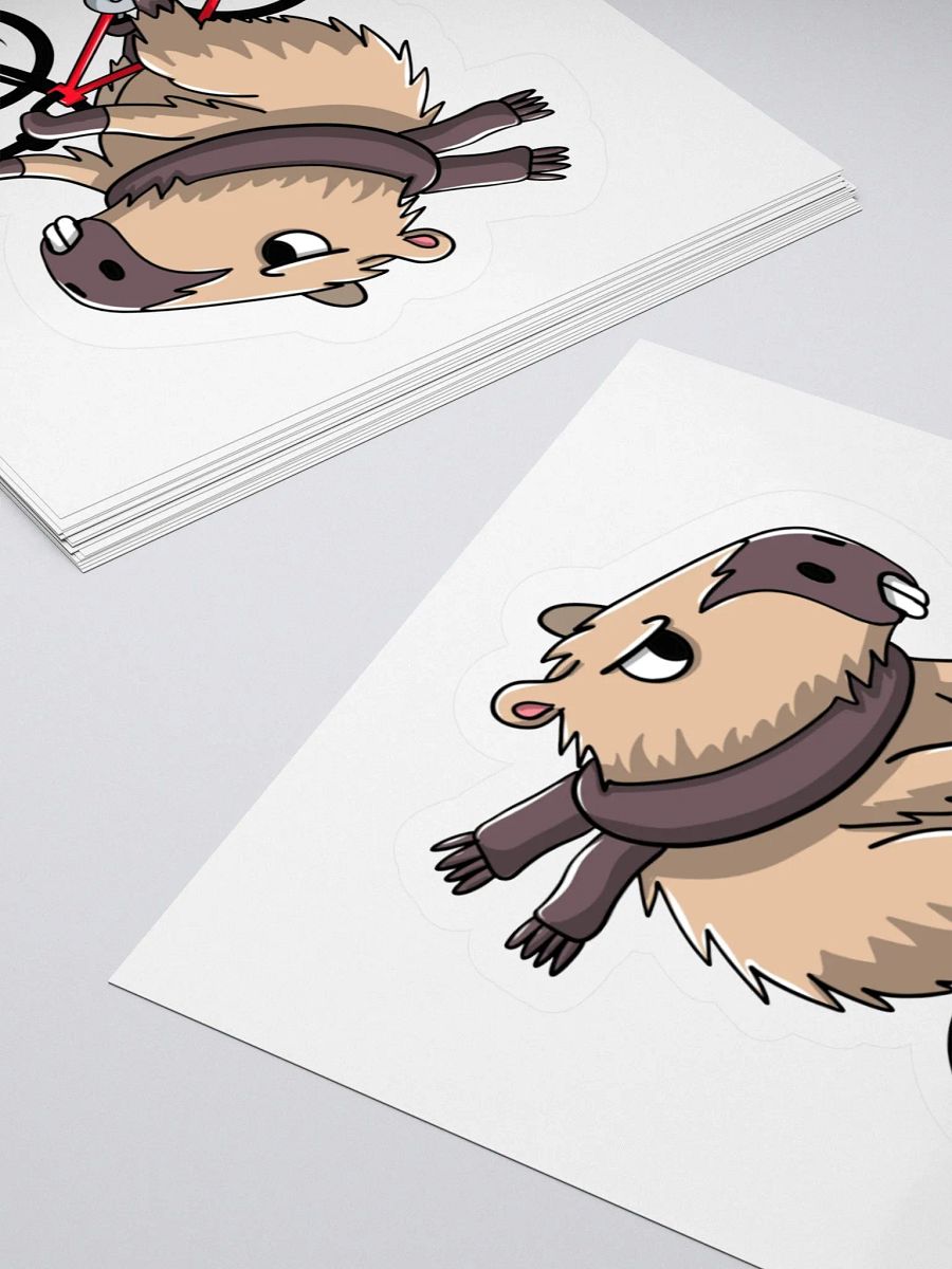 Funny Capybara Cycling Sticker – Cute Bike Rider Vinyl Decal for Cyclists & Capybara Lovers product image (4)