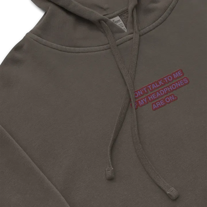 HEADPHONES ON (grape design) embroidered pigment hoodie product image (1)