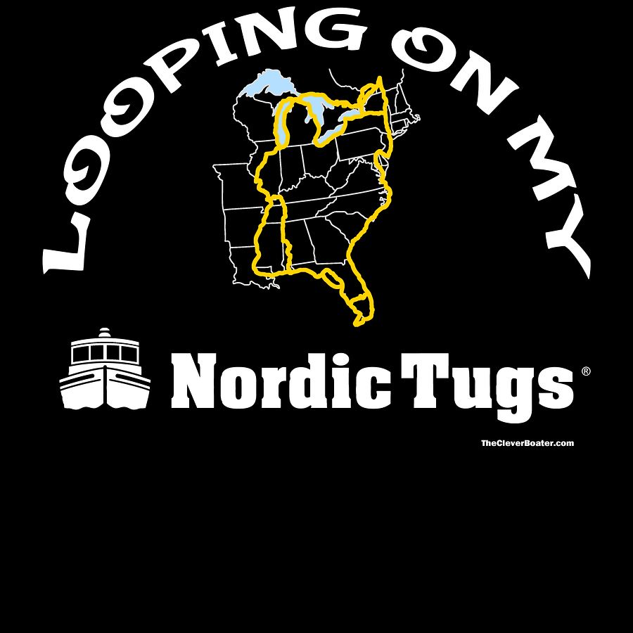 Looping On My Nordic Tug - T-Shirt - Dark Shirt w/White Logo product image (5)