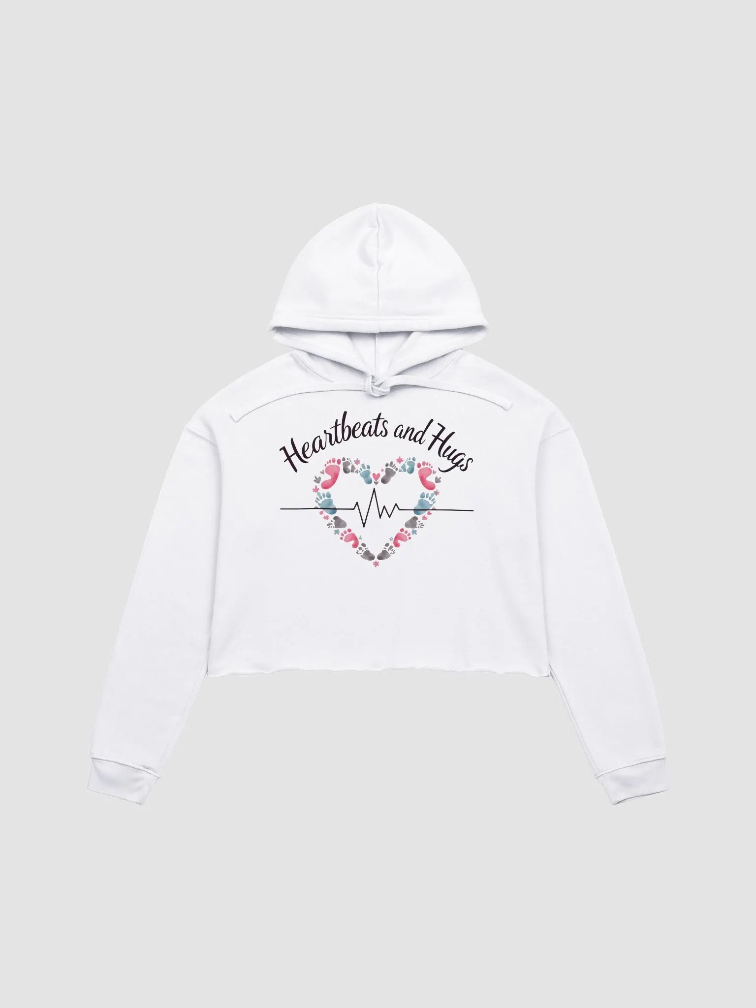 Ekg, Heartbeat and Hug Cropped Hoodie product image (4)