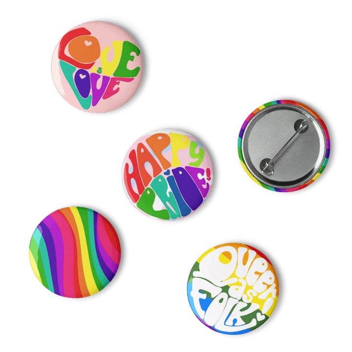 Rainbow Pride pin badge set product image (1)