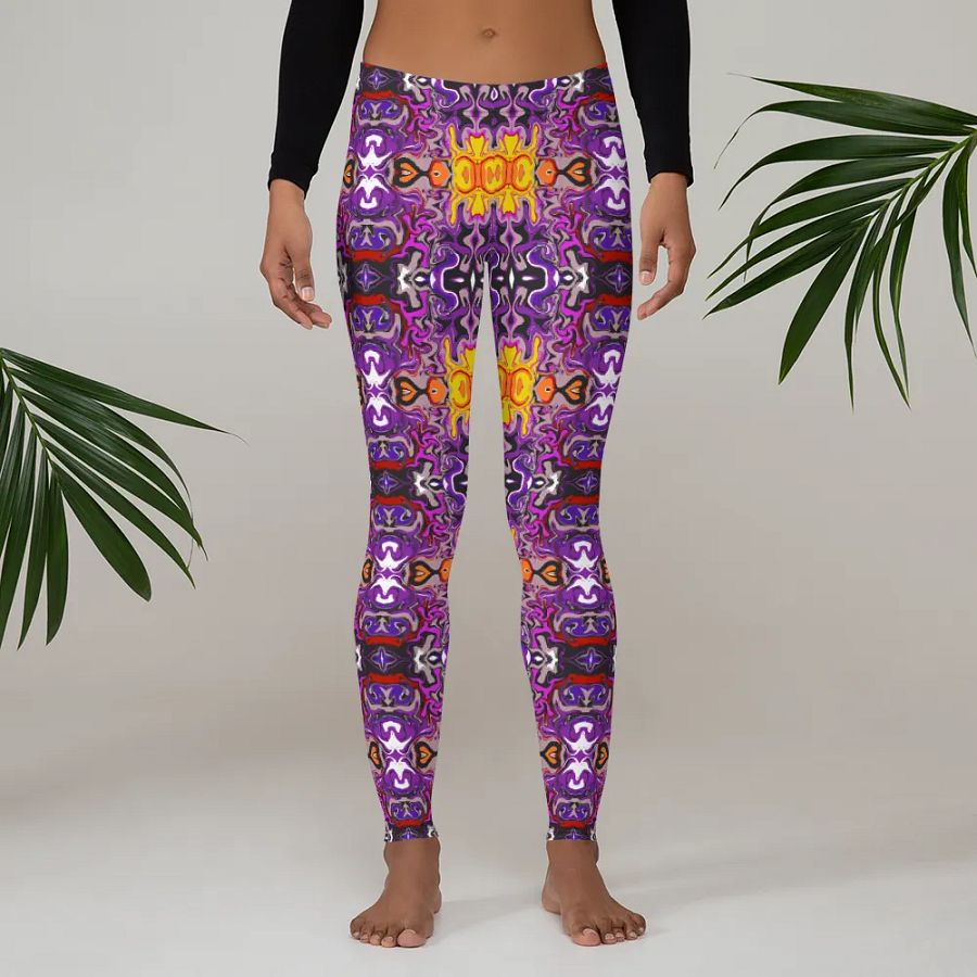 Purple African Inspired Symmetry Design Leggings product image (4)