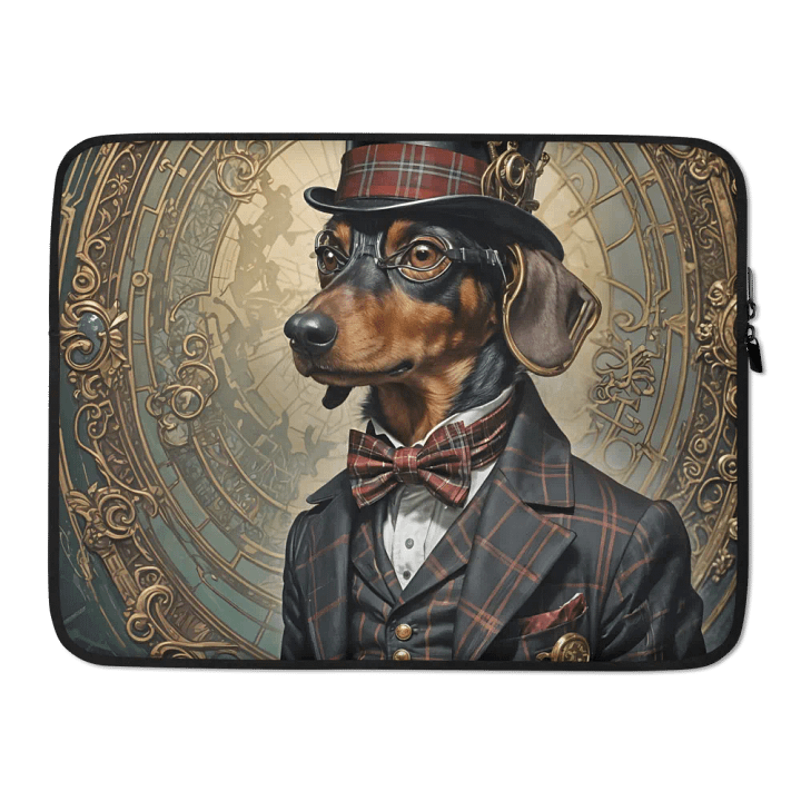 Steampunk Dashing Dachshund Laptop Sleeve product image (2)