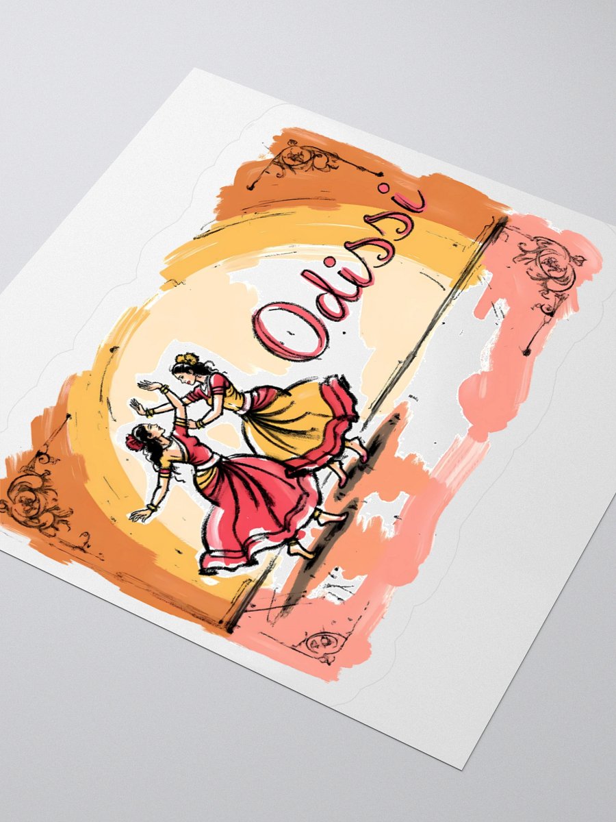 Graceful Odissi Dancers | Duo Performance Art Print Sticker product image (8)