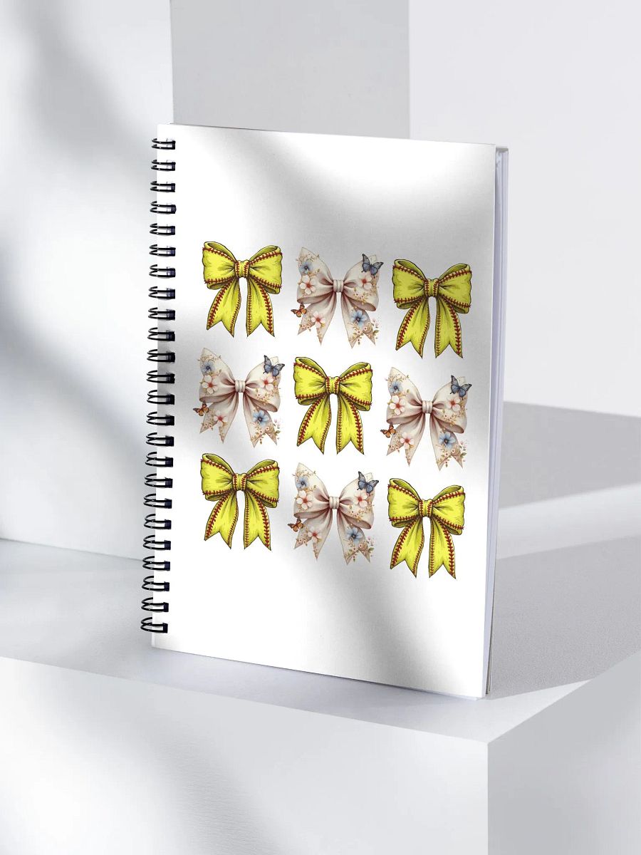 Spring Bows Softball Floral Spiral Notebook product image (1)