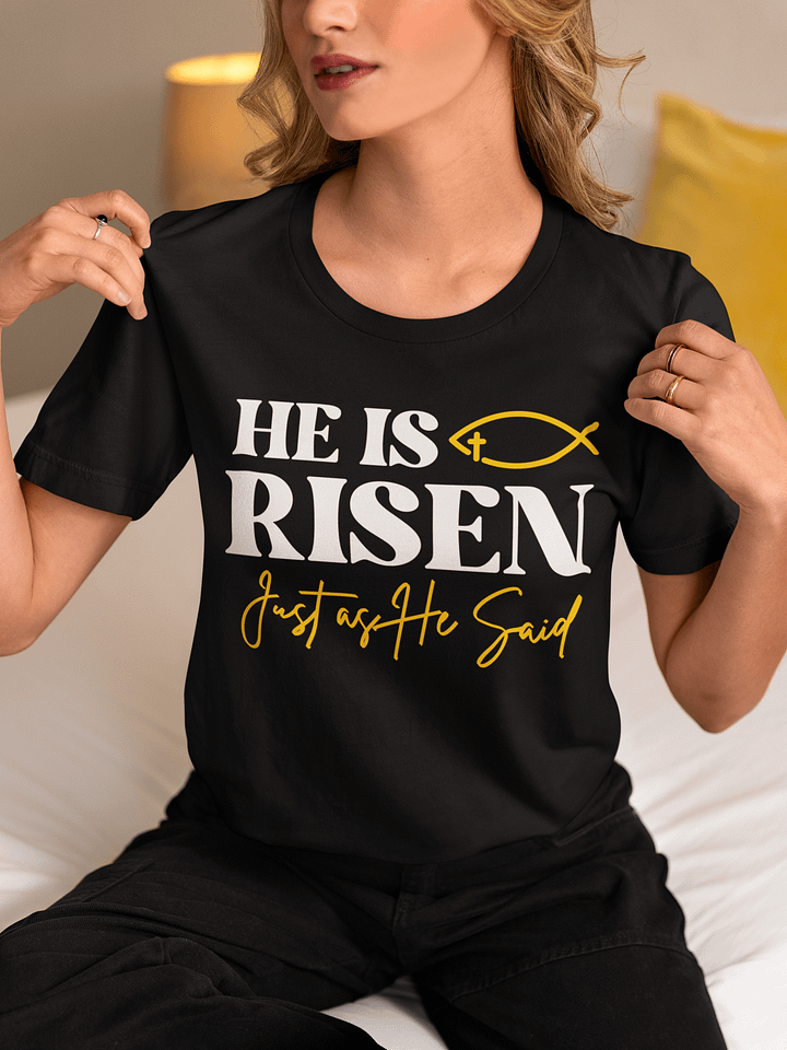 He is Risen, Just as He Said, Easter Bella Canvas T-shirt product image (1)