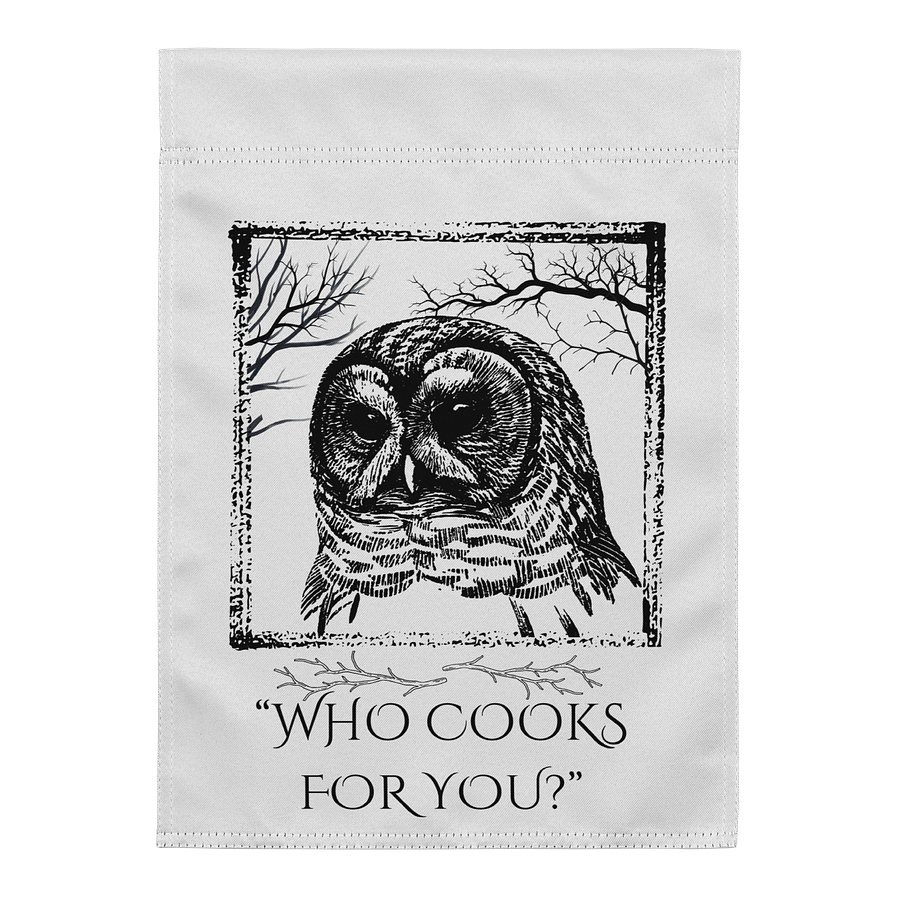 Barred Owl - "Who Cooks For You?" Call Animal Garden Flag product image (1)