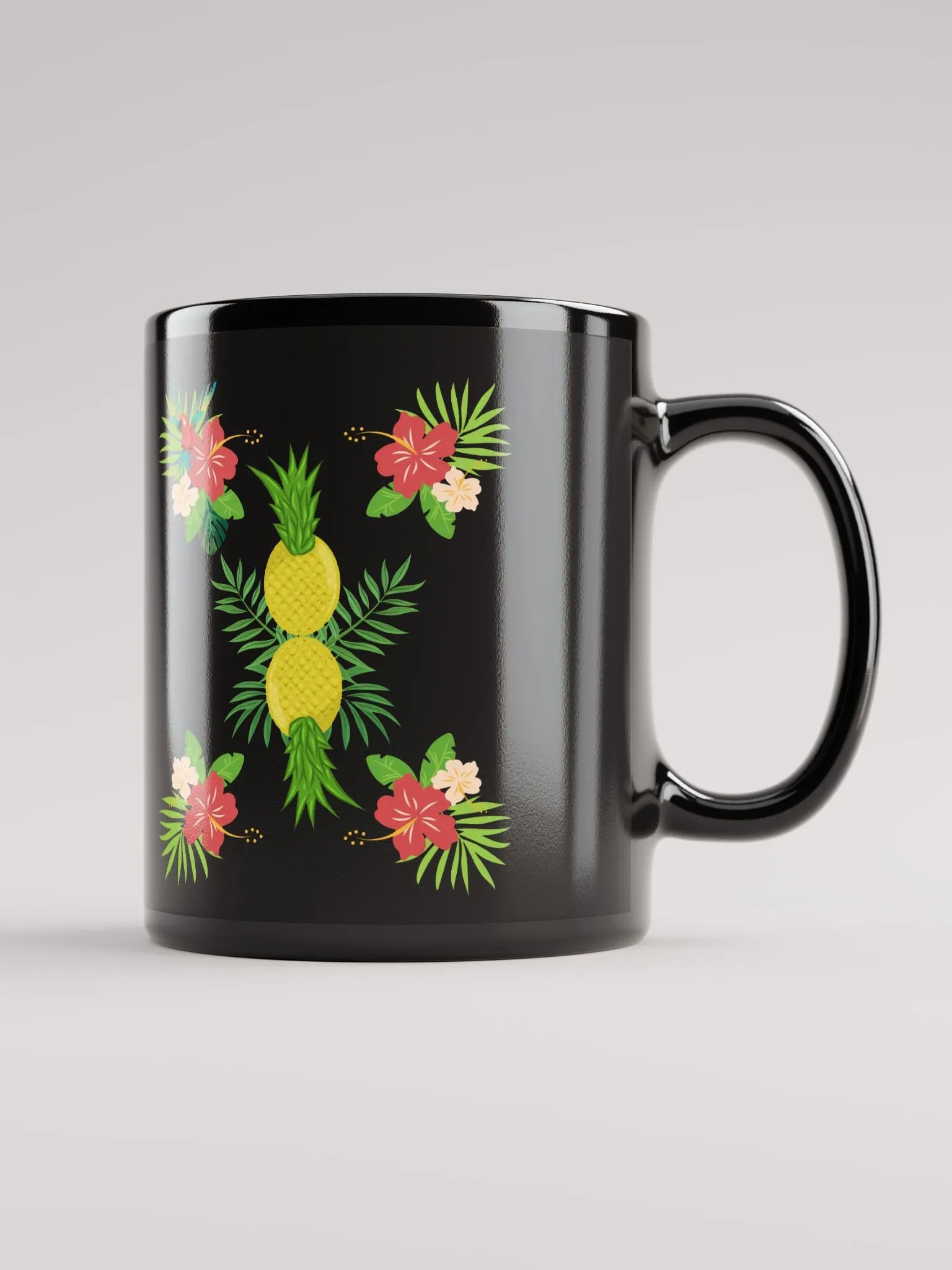 Pineapple Paradise Pattern Design Black Mug product image (1)