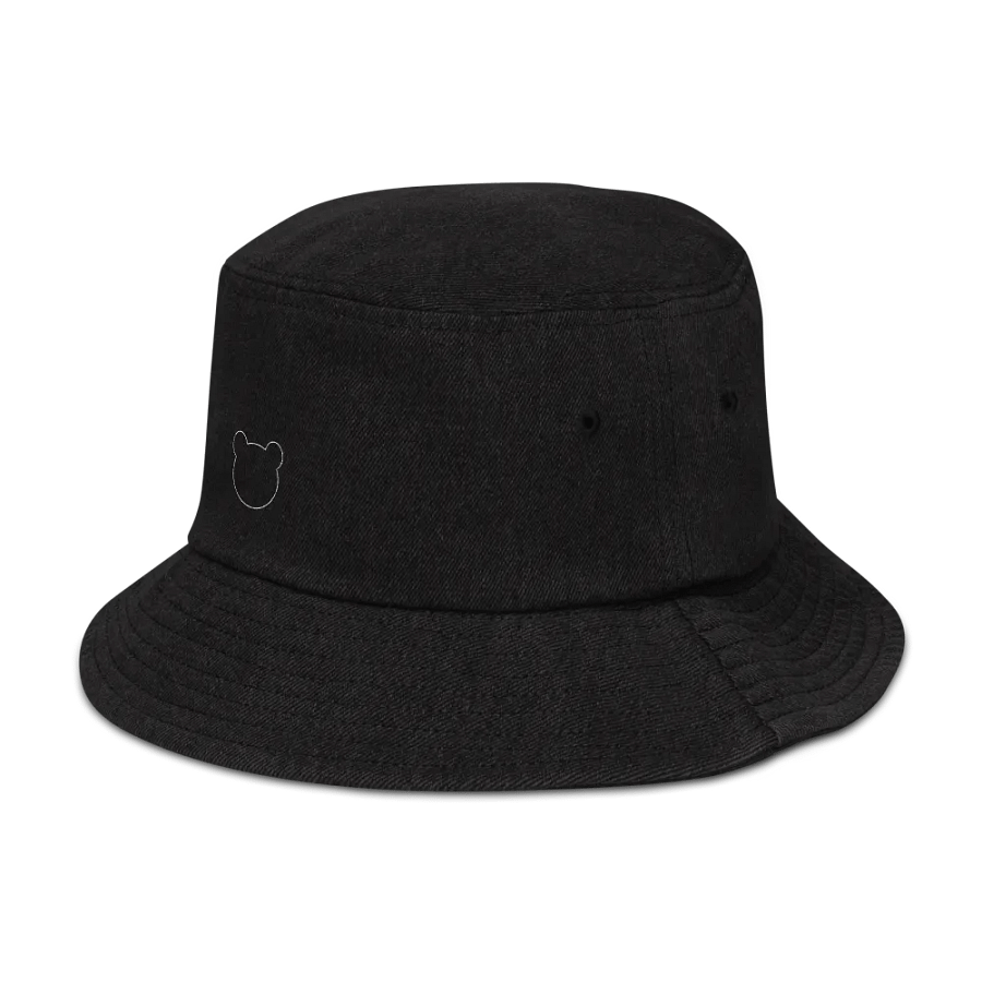 Outline Teddy Bear Embroidered Denim Fisherman Hat product image (4)