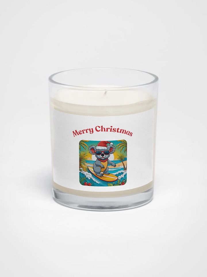 Koala Claus Surf Scene Soy Wax Candle - Red product image (1)