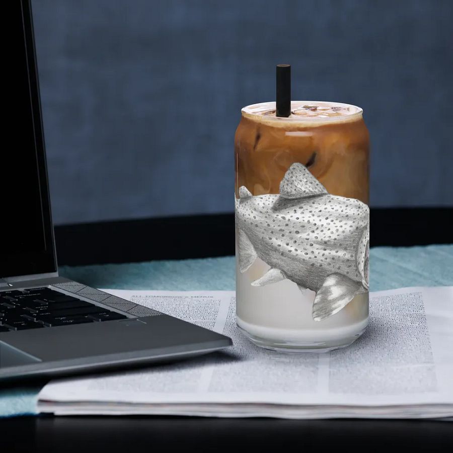 Trout Drawing Glass Can Cup product image (33)