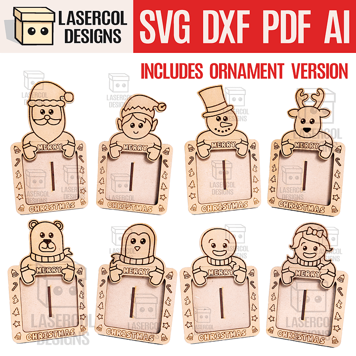 Christmas Photo Frames Bundle - Laser Cut Files product image (1)