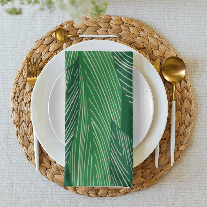 Tropical Coastal Cloth Napkins – Set of 4 | 2 Watercolor Beach & 2 Foliage Print | 20" x 20" product image (2)
