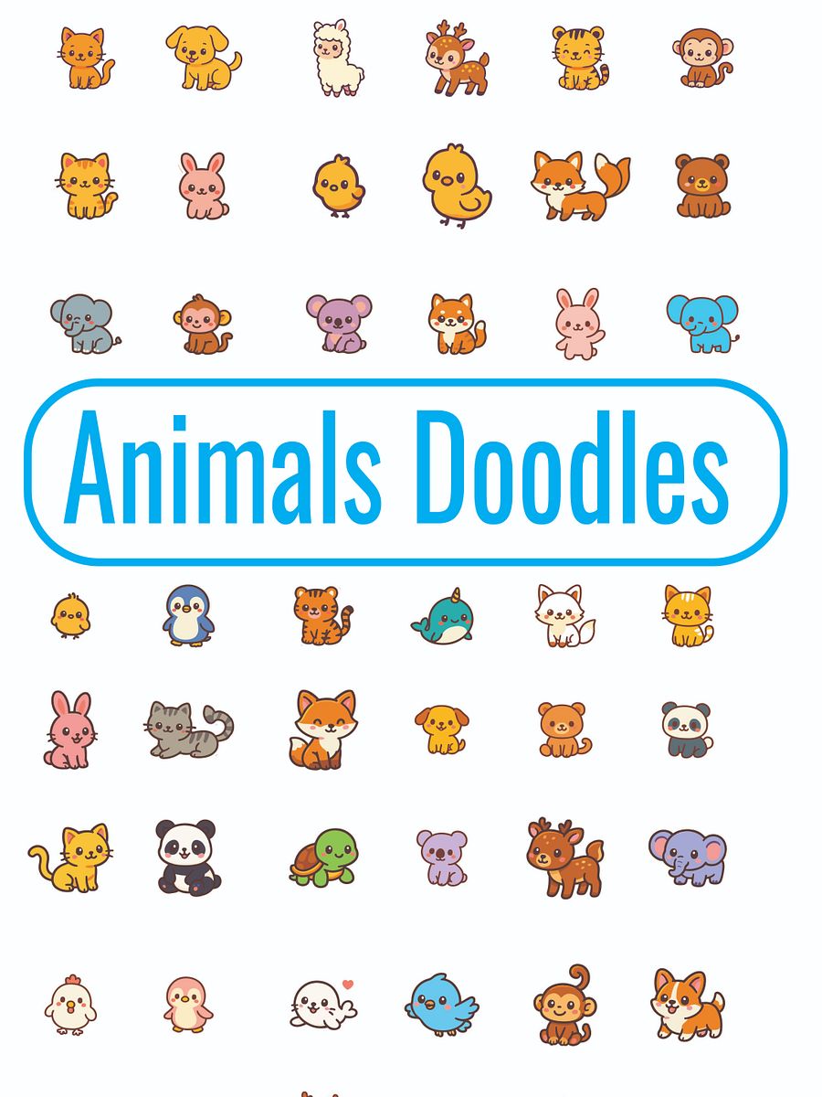 Animal Doodles Instant Download product image (1)