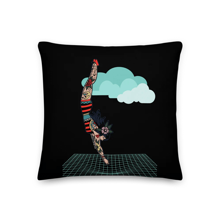 Sky Diving Lady Tattooed Pillow product image (2)