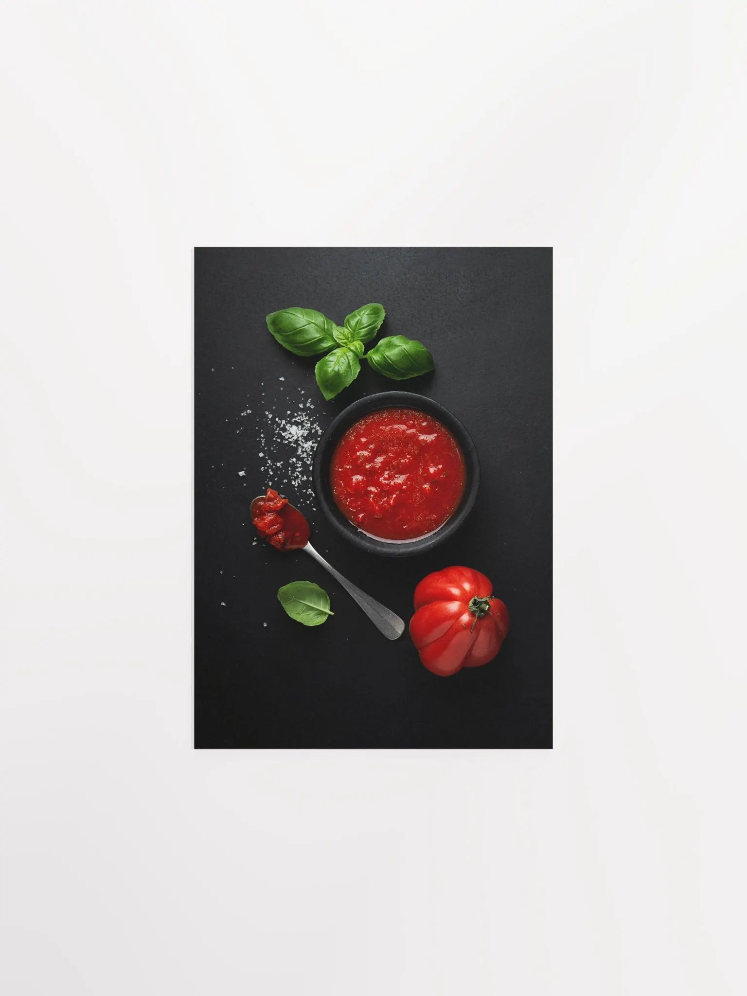 Tomato sauce & basil (Italian, Spanish cuisine,food) — Food kitchen poster/blackboard, kitchen wall art, aesthetic poster, minimalist poster product image (6)