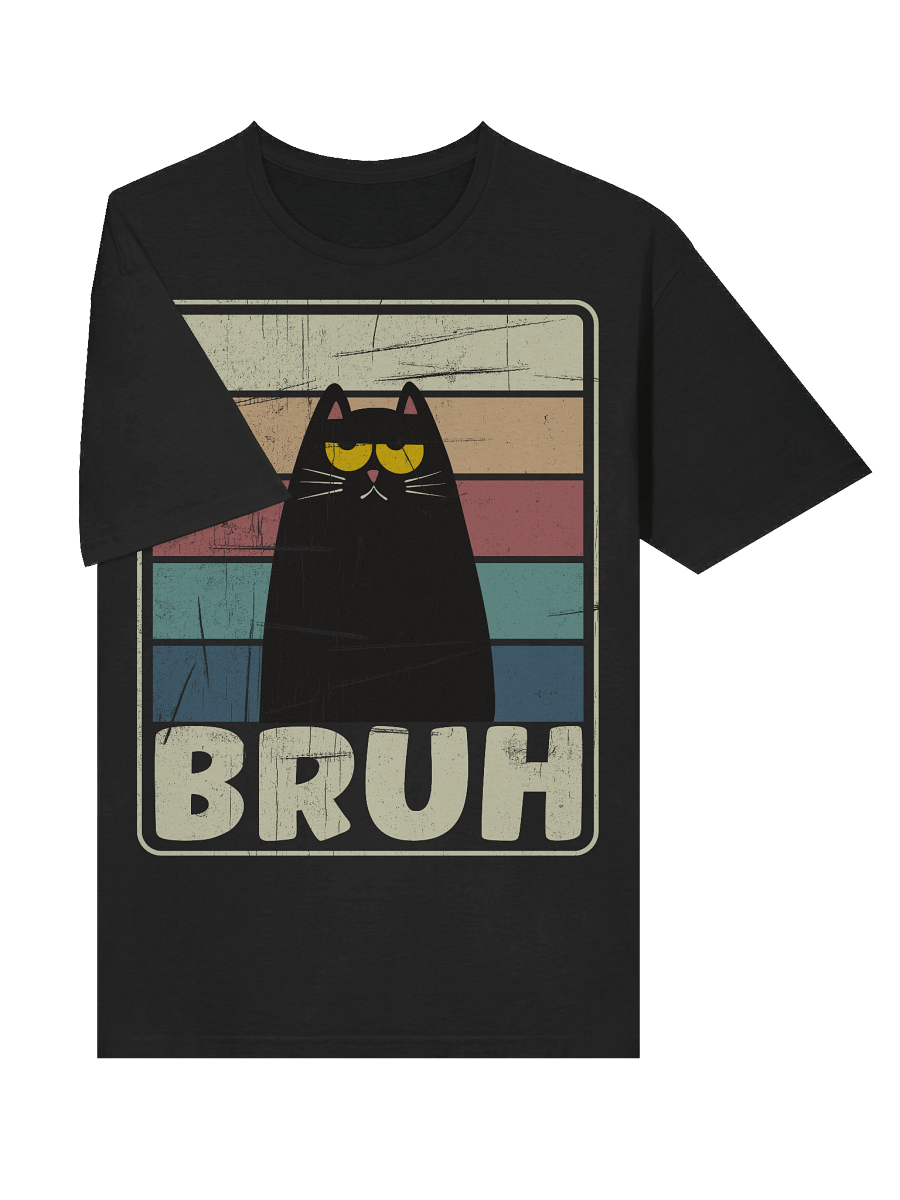 Retro BRUH Black Cat T-Shirt product image (33)