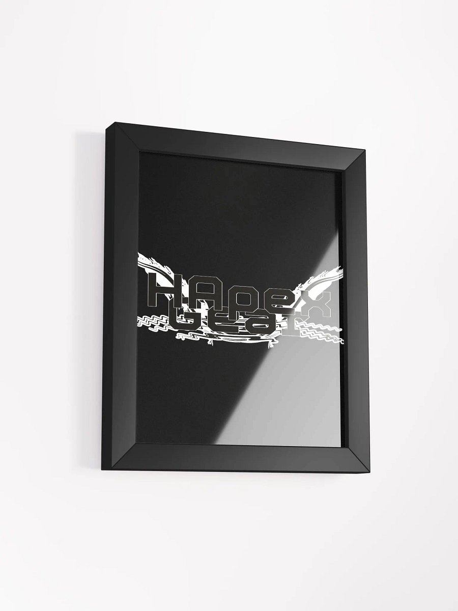 Framed - Black - High-Quality Matte Poster - Embroidered - Black HApex Gear Black Logo product image (2)