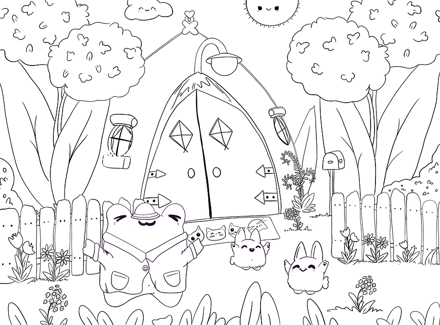Frog House Coloring Page- April Reward product image (2)