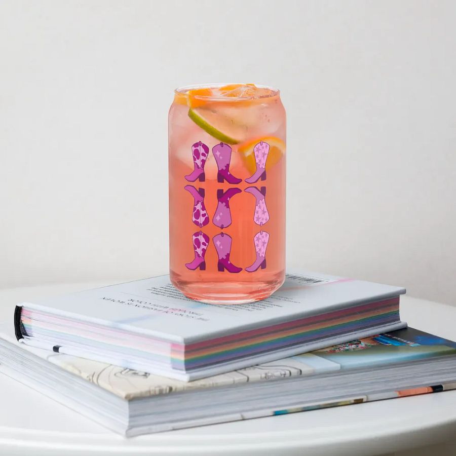 Pretty In Pink Boots Glass Cup product image (34)