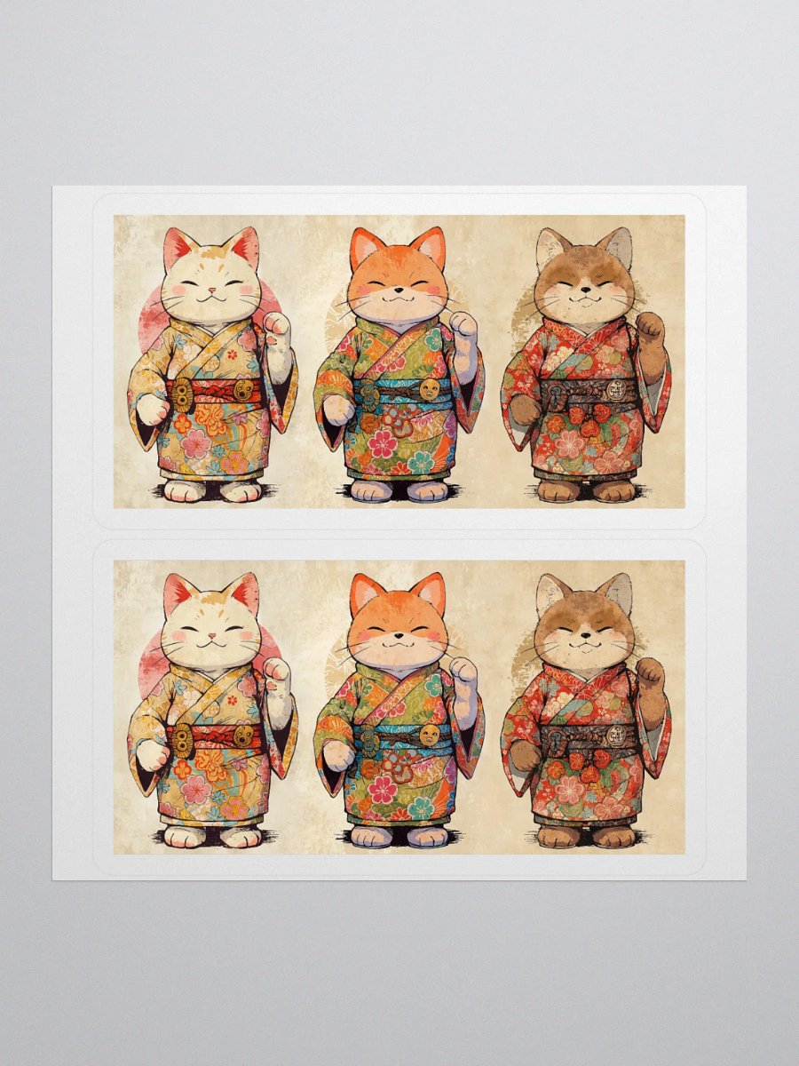 Sticker Set - Kimono Cat Fox Tanuki product image (2)