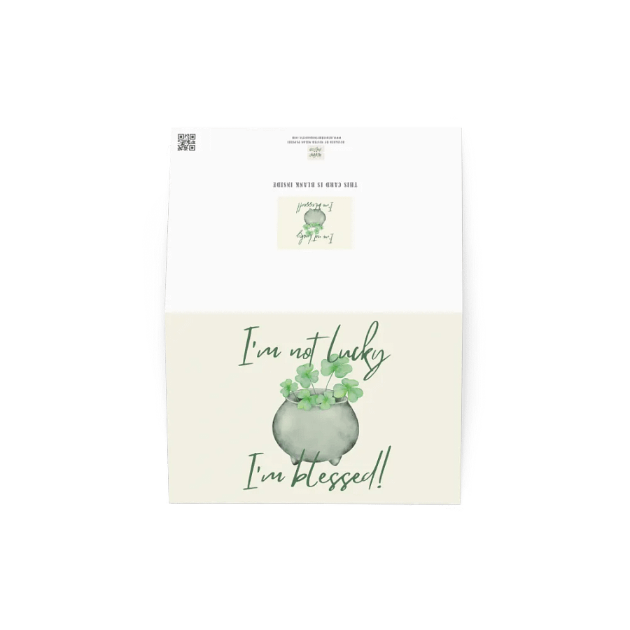 St Patrick's Day Card I'm Not Lucky I'm Blessed! product image (3)