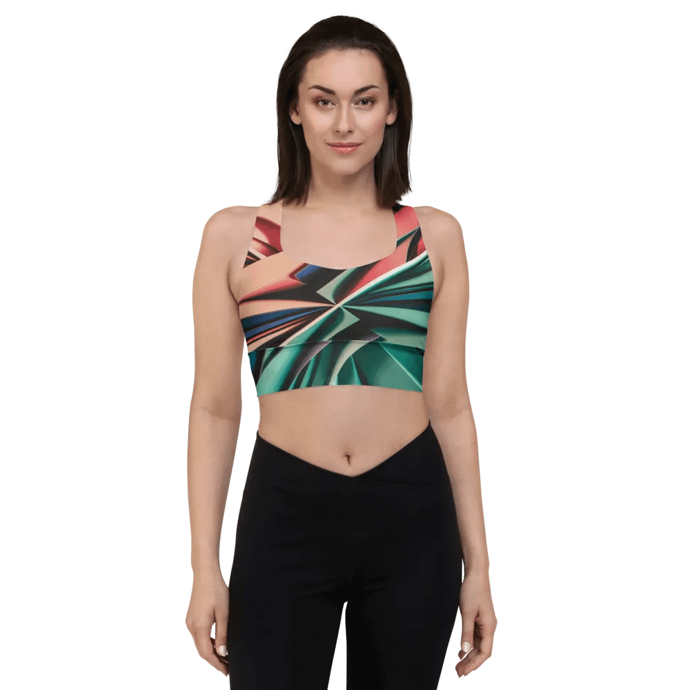 TDS Music Recycled Longline Sports Bra - Bold Abstract Design product image (1)