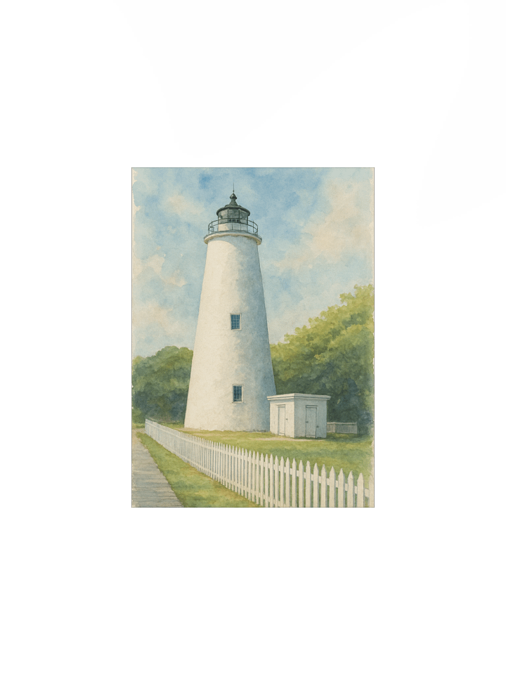 Ocracoke Lighthouse Watercolor Poster product image (5)