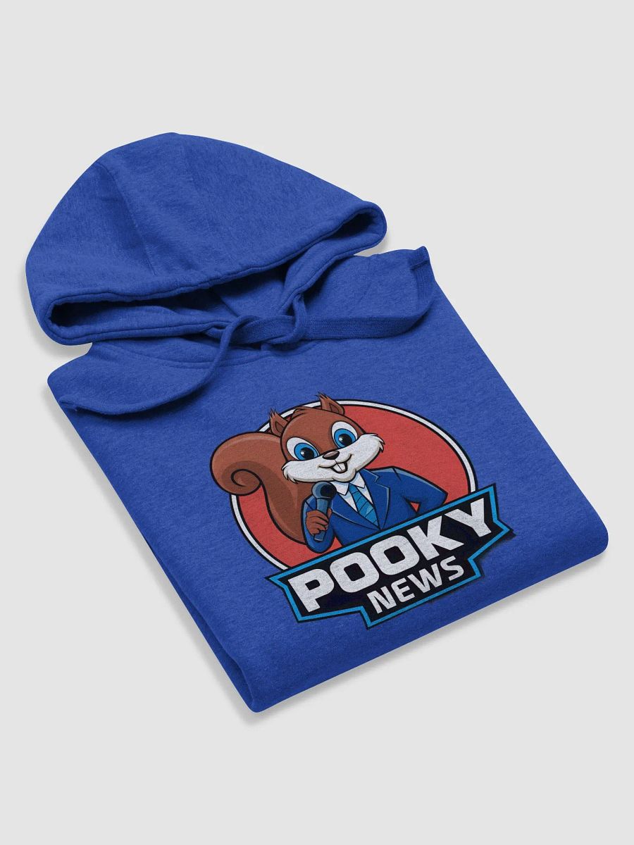 Super Soft Hoodie: Pooky News, Pooky in a suit with a red circular background product image (5)