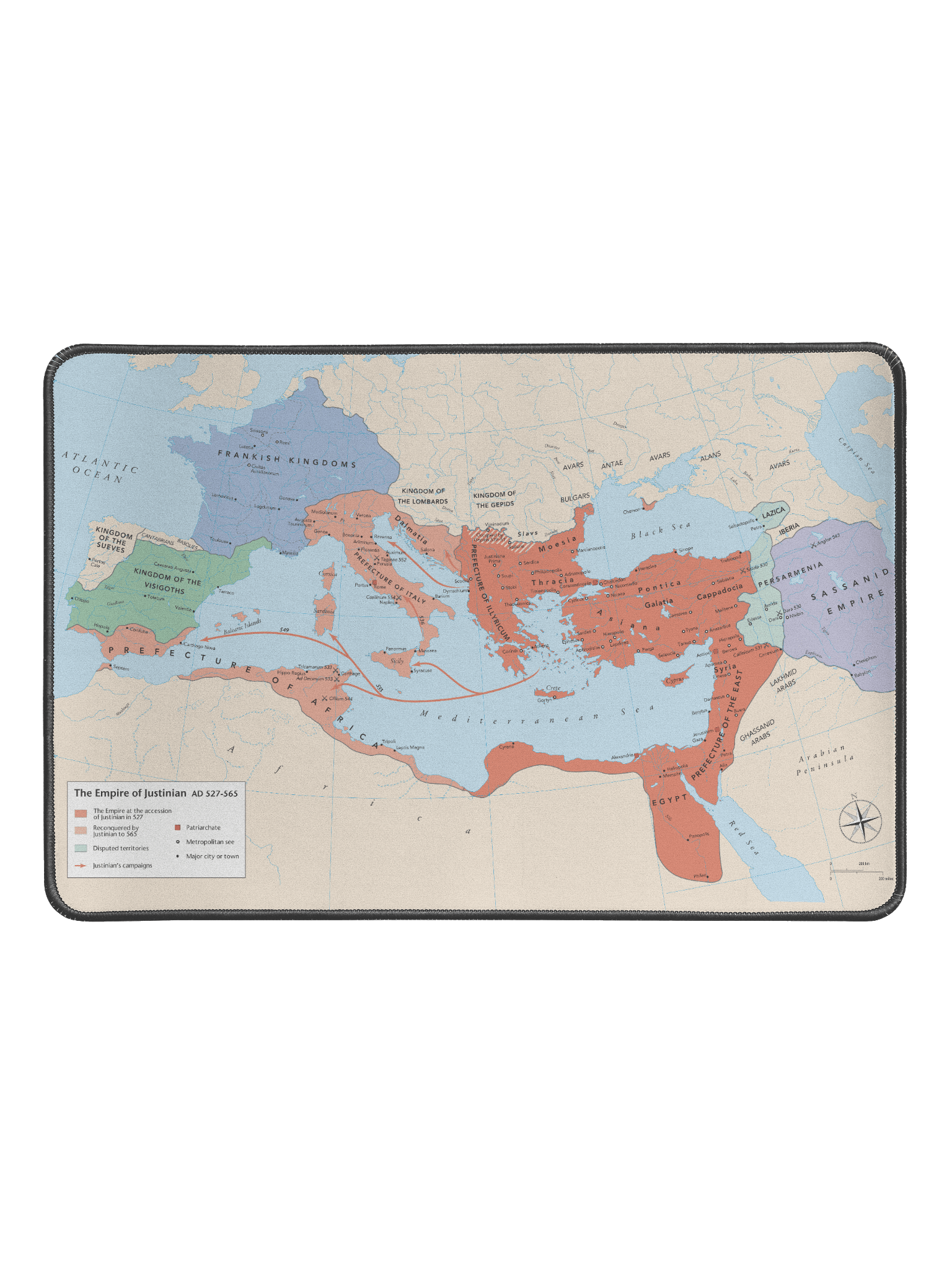 Empire of Justinian Map - Desk Mat product image (1)