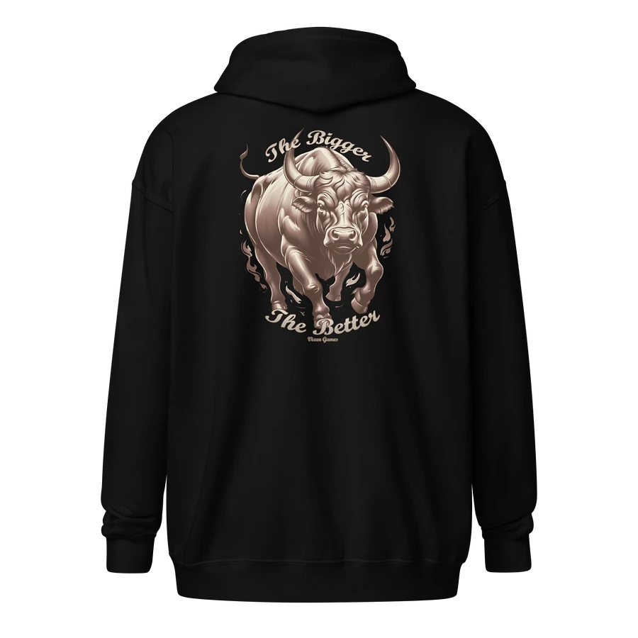 The Bigger The Better Bull back print zip up Hoodie product image (1)
