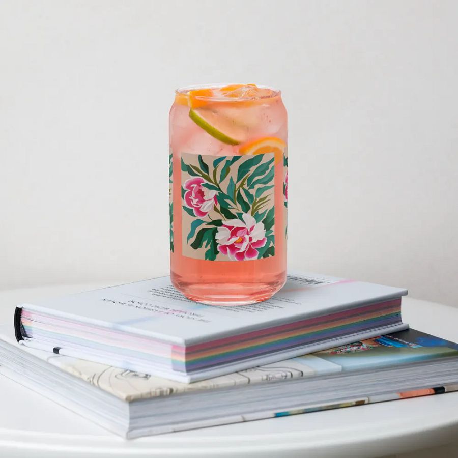 Peonies Can-Shaped Glass product image (4)