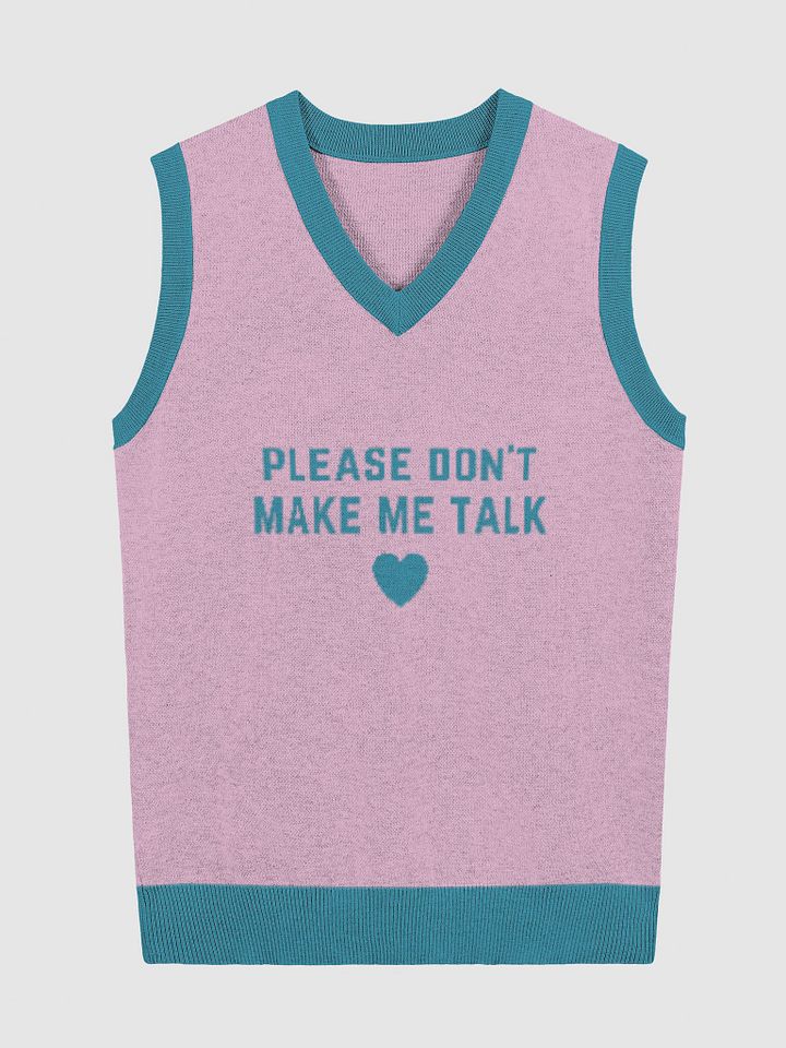 PLEASE DON'T MAKE ME TALK (teal and lilac) knitwear vest product image (4)