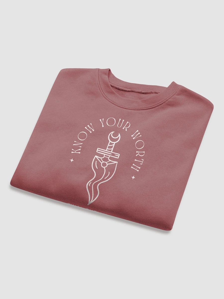 Know Your Worth Womens Printed Fleece Crop Top Sweatshirt Mauve product image (5)