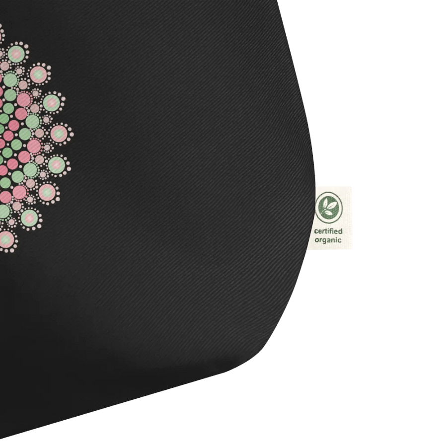 Green and Pink Dot Mandala Organic Cotton Tote Bag product image (5)