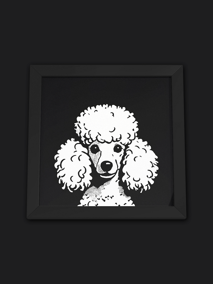 Pop Art Poodle White On Black Framed Print product image (2)