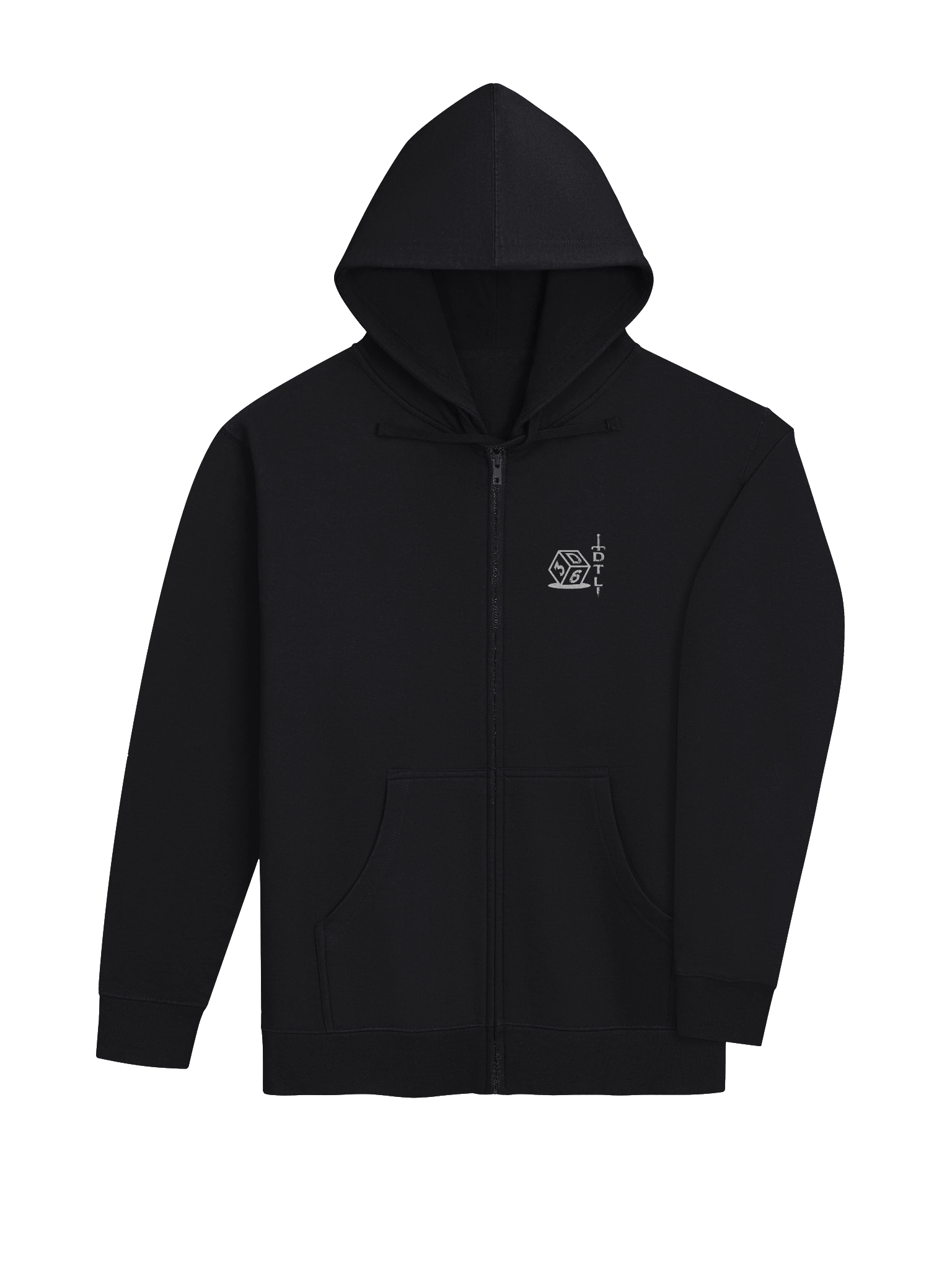 3d6 DTL Vertical Logo on Dark Fleece Zip Up Hoodie product image (16)