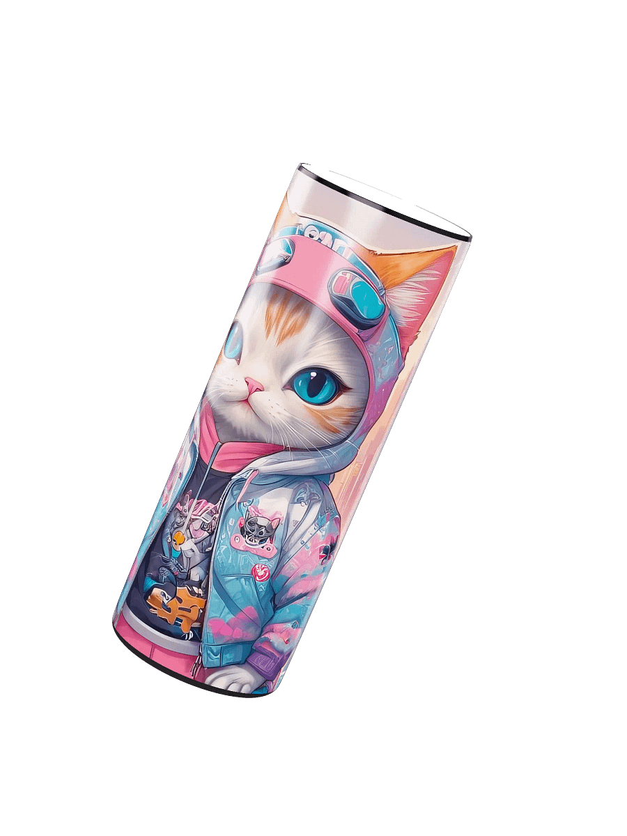 Cute City Kitty Cat 20 oz Skinny Stainless Steel Tumbler - v1 product image (3)