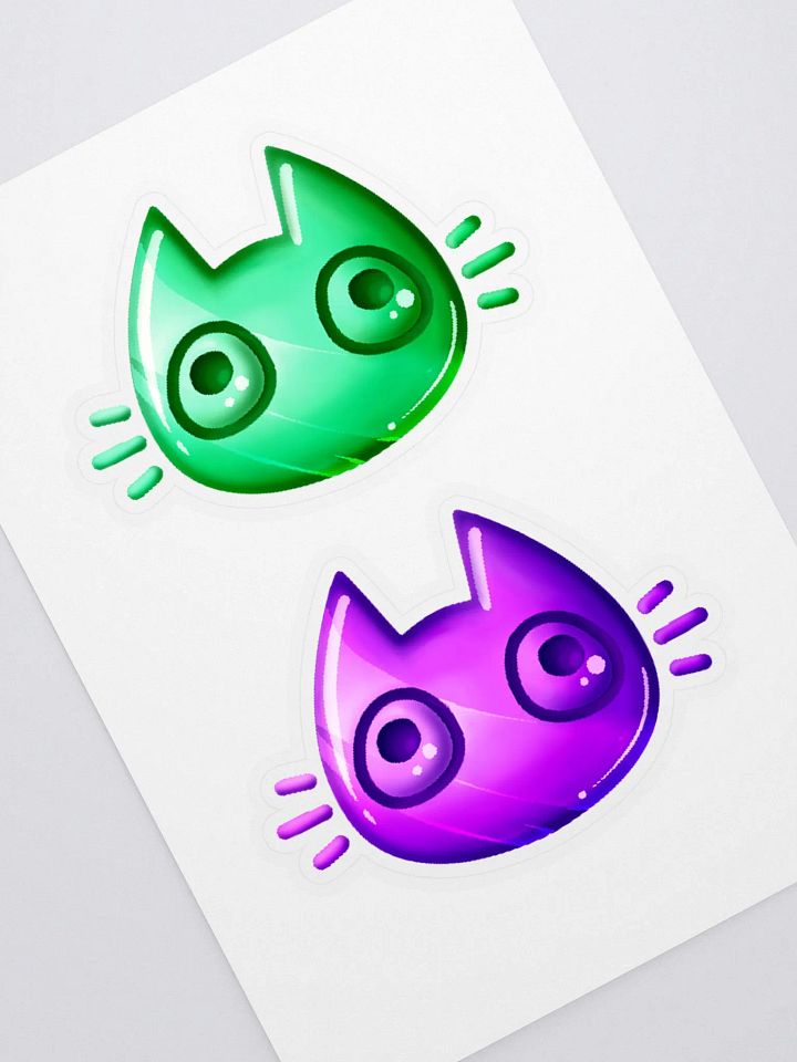 Green and Purple cat face stickers product image (2)