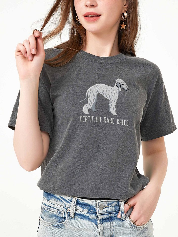 Certified Rare Breed T-Shirt(Embroidered) of a Bedlington Terrier(White) product image (2)