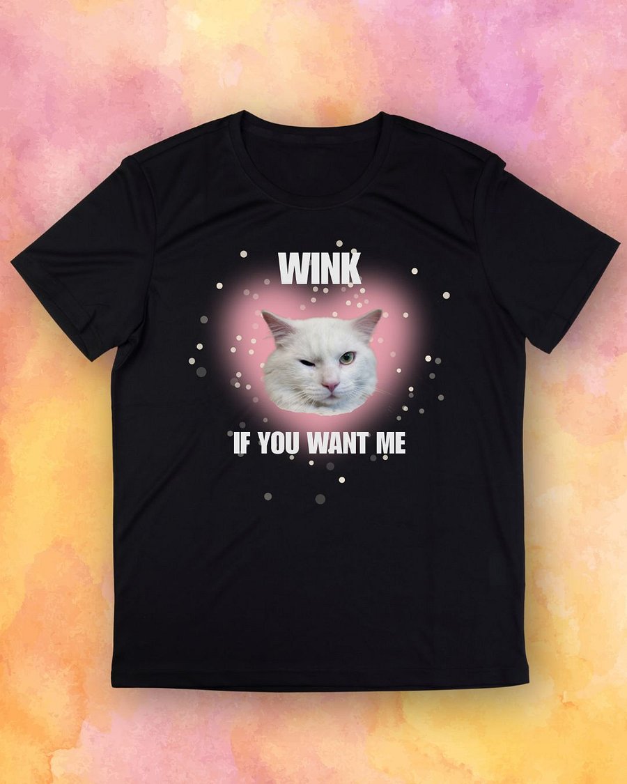 Wink If You Want Me Cat T-Shirt product image (1)