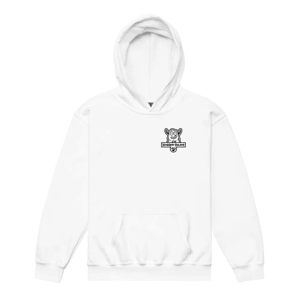 Youth Handler-Helper Badge (Black on White) Hoodie product image (8)