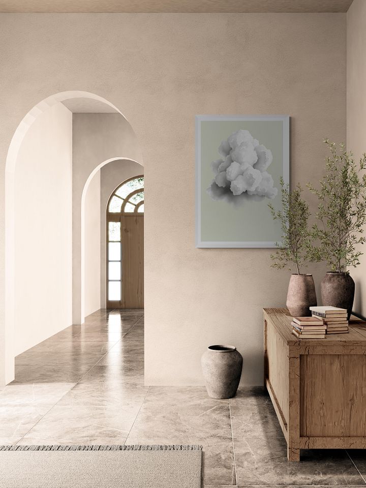 Cartoon Cloud on Olive Green Background product image (1)