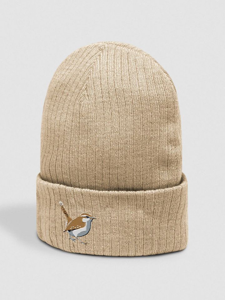 Carolina Wren Earthly Feathers Embroidered Ribbed Beanie product image (2)