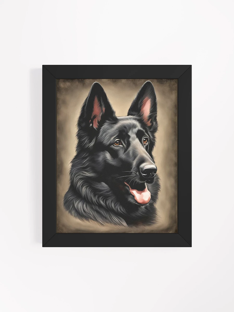 Black German Shepherd Framed Wall Art Print product image (1)