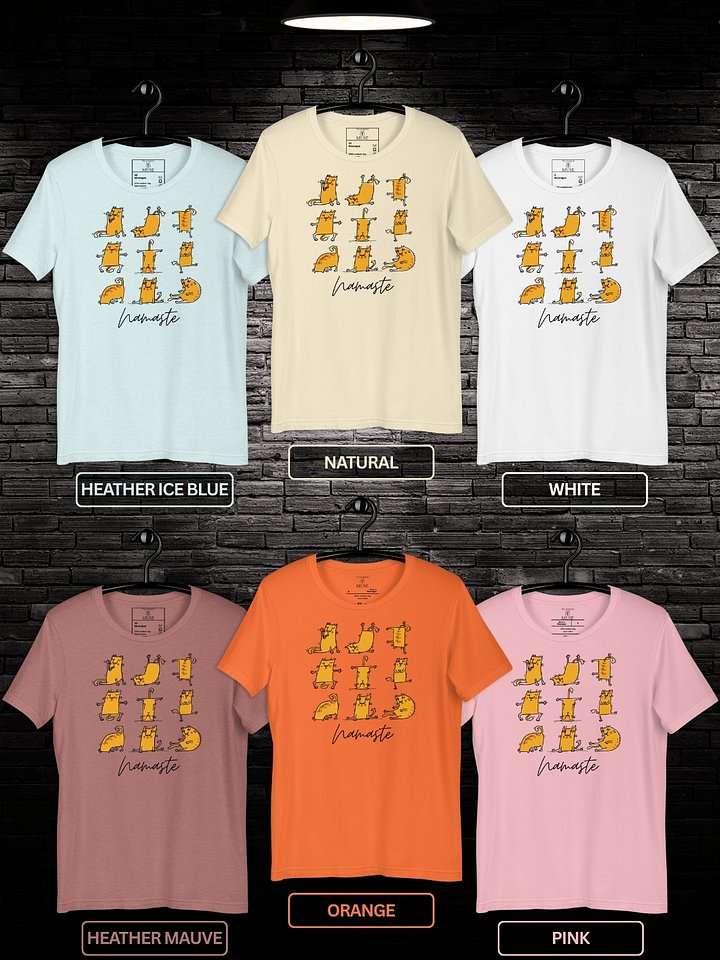 Namaste Funny Yoga Cat T-Shirt (light colors) product image (2)