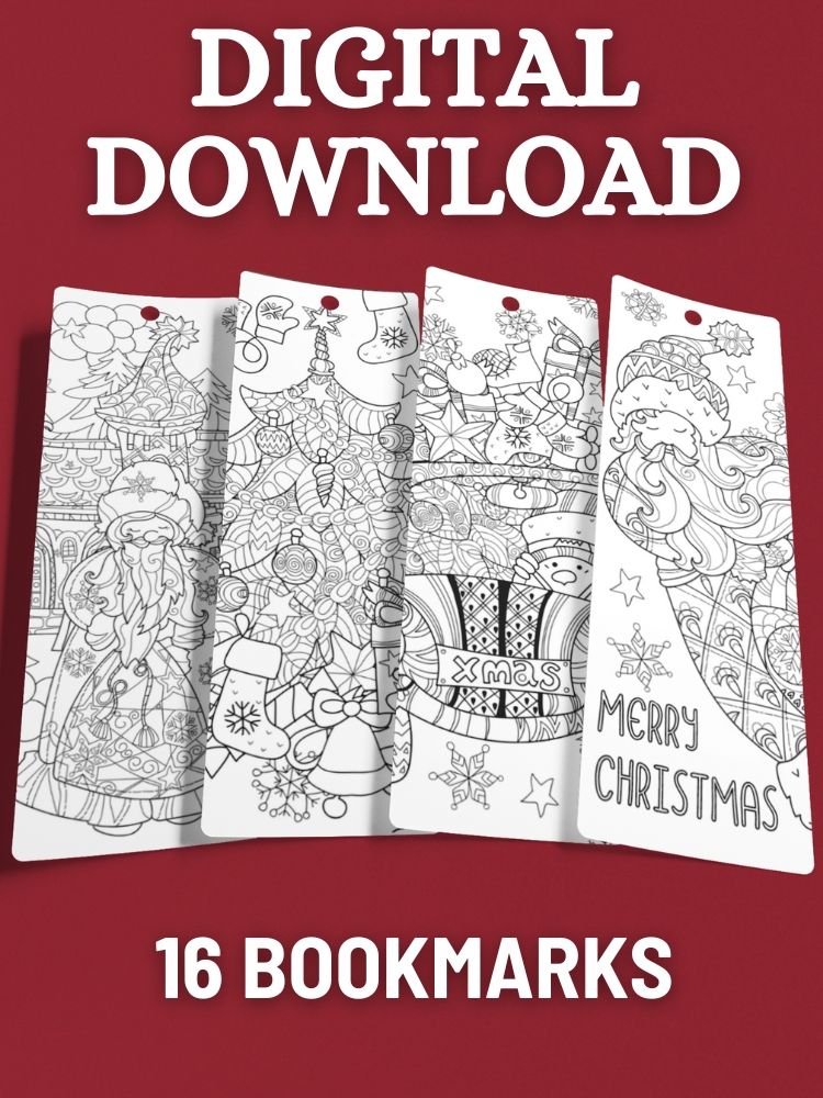 Printable Christmas Coloring Bookmarks - 2